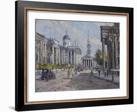 The National Gallery - Trafalgar Square in About 1920, 2008-John Sutton-Framed Giclee Print