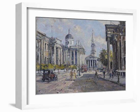 The National Gallery - Trafalgar Square in About 1920, 2008-John Sutton-Framed Giclee Print