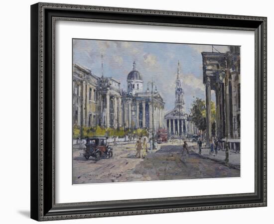 The National Gallery - Trafalgar Square in About 1920, 2008-John Sutton-Framed Giclee Print