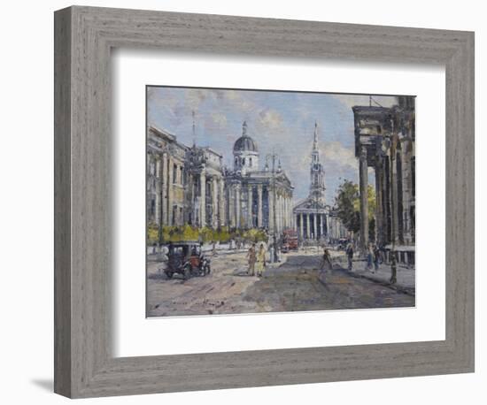 The National Gallery - Trafalgar Square in About 1920, 2008-John Sutton-Framed Giclee Print