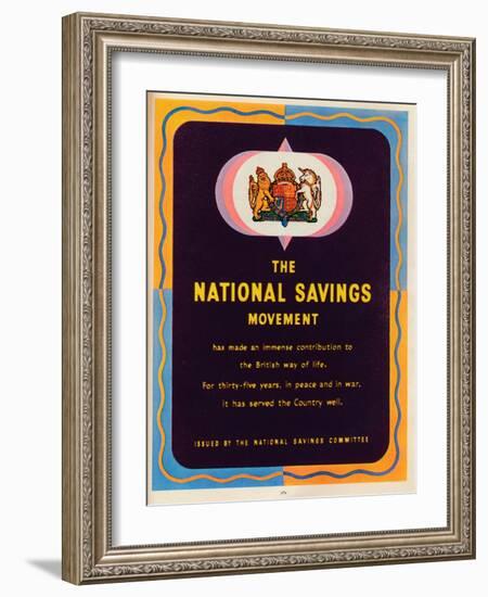 The National Savings Movement, 1951-null-Framed Giclee Print