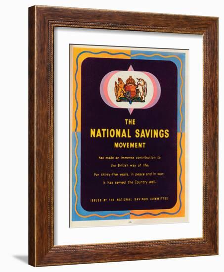 The National Savings Movement, 1951-null-Framed Giclee Print