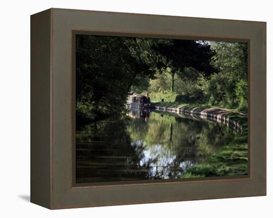 The National Trust Section at Lapworth Locks of the Canal, Warwickshire, United Kingdom-David Hughes-Framed Premier Image Canvas