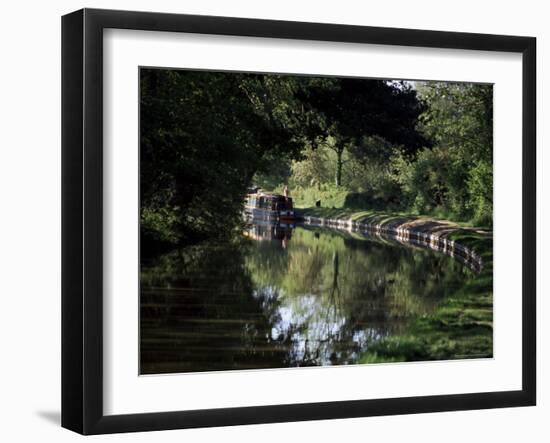 The National Trust Section at Lapworth Locks of the Canal, Warwickshire, United Kingdom-David Hughes-Framed Photographic Print
