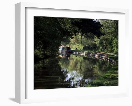 The National Trust Section at Lapworth Locks of the Canal, Warwickshire, United Kingdom-David Hughes-Framed Photographic Print