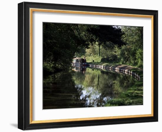 The National Trust Section at Lapworth Locks of the Canal, Warwickshire, United Kingdom-David Hughes-Framed Photographic Print