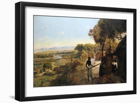 The Native Village on the River, 1900-null-Framed Giclee Print