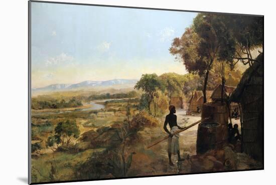 The Native Village on the River, 1900-null-Mounted Giclee Print