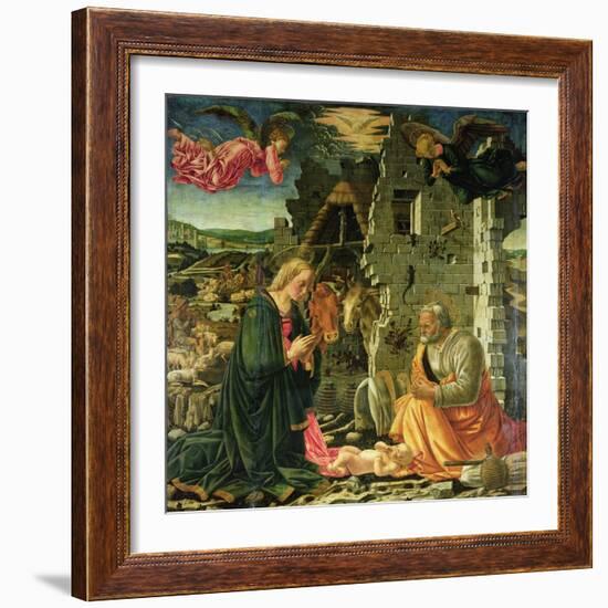 The Nativity, 1465-70 (Oil on Panel)-Fra Filippo Lippi-Framed Giclee Print