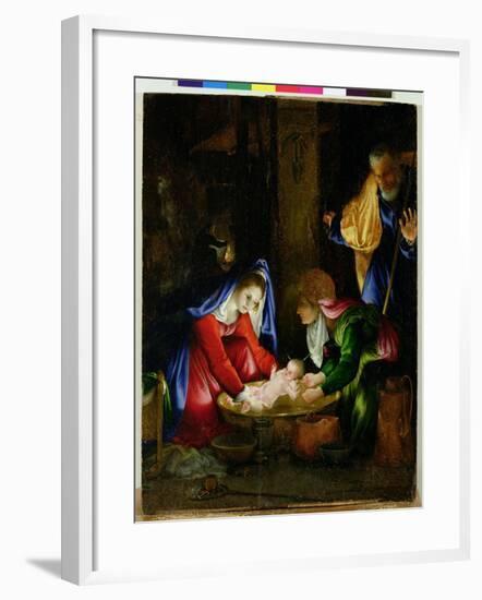 The Nativity, 1527-Lorenzo Lotto-Framed Giclee Print