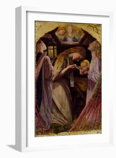 The Nativity, 1858 (Oil on Canvas)-Arthur Hughes-Framed Giclee Print