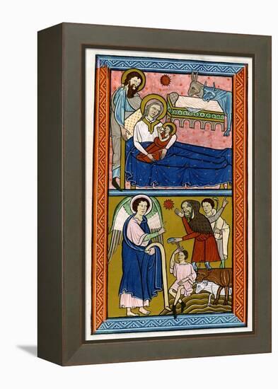 The Nativity and the Annunciation to the Shepherds, Early 13th Century-null-Framed Premier Image Canvas