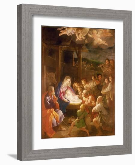 The Nativity at Night, 1640-Guido Reni-Framed Giclee Print