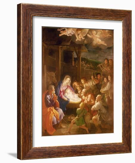 The Nativity at Night, 1640-Guido Reni-Framed Giclee Print