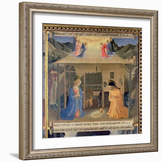 The Nativity, Detail from Panel One of the Silver Treasury of Santissima Annunziata, c.1450-53-Fra Angelico-Framed Giclee Print