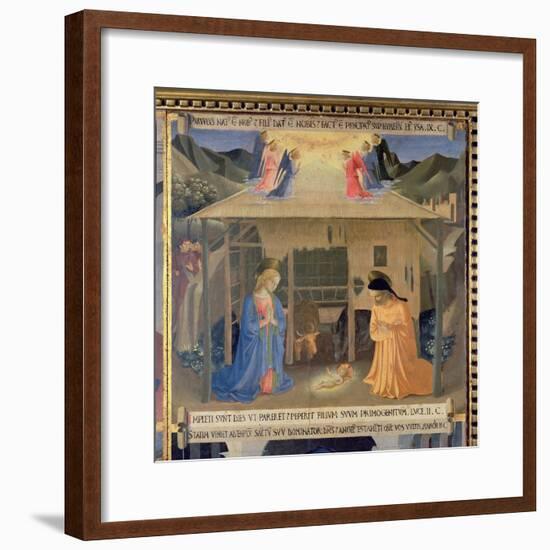 The Nativity, Detail from Panel One of the Silver Treasury of Santissima Annunziata, c.1450-53-Fra Angelico-Framed Giclee Print