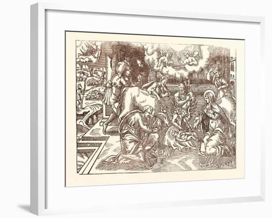The Nativity, from a Scarce Print-null-Framed Giclee Print