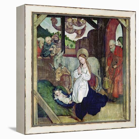 The Nativity, from the Altarpiece of the Dominicans, c.1470-80-Martin Schongauer-Framed Premier Image Canvas