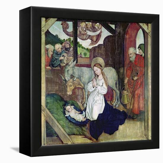 The Nativity, from the Altarpiece of the Dominicans, c.1470-80-Martin Schongauer-Framed Premier Image Canvas