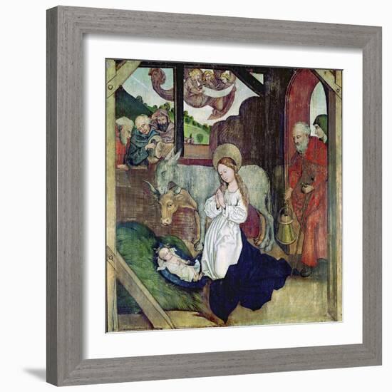 The Nativity, from the Altarpiece of the Dominicans, c.1470-80-Martin Schongauer-Framed Giclee Print