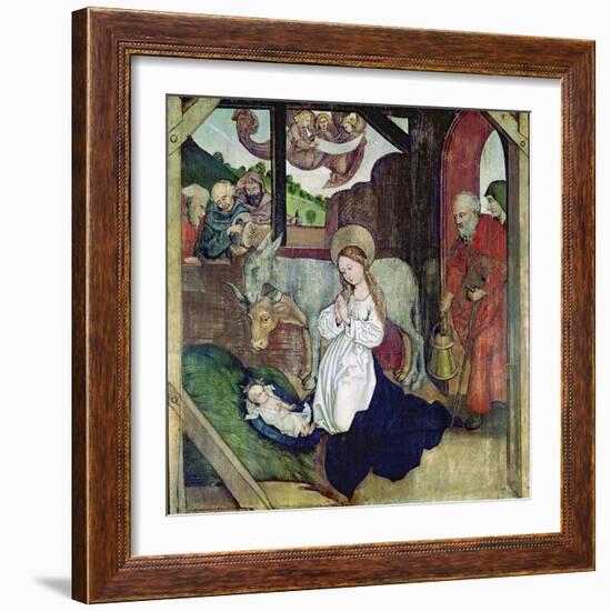 The Nativity, from the Altarpiece of the Dominicans, c.1470-80-Martin Schongauer-Framed Giclee Print