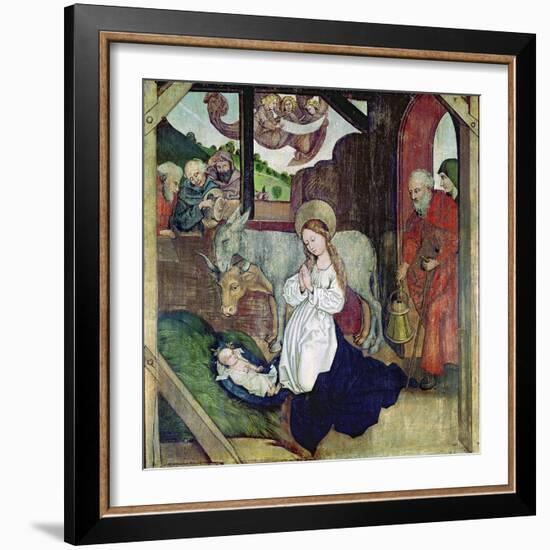 The Nativity, from the Altarpiece of the Dominicans, c.1470-80-Martin Schongauer-Framed Giclee Print