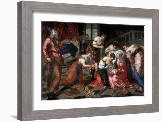 The Nativity of John the Baptist, 1550-Jacopo Tintoretto-Framed Giclee Print