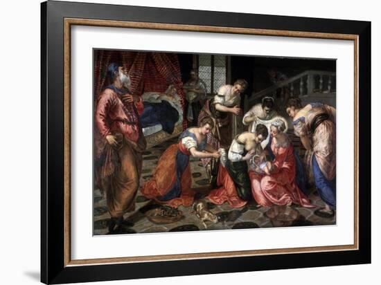 The Nativity of John the Baptist, 1550-Jacopo Tintoretto-Framed Giclee Print