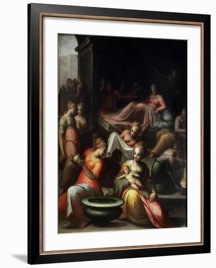 The Nativity of John the Baptist, 16th Century-Giovanni Battista Naldini-Framed Giclee Print