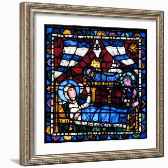 The Nativity, Stained Glass, Chartres Cathedral, France, 1194-1260-null-Framed Photographic Print