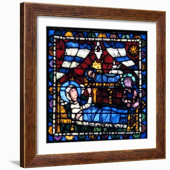 The Nativity, Stained Glass, Chartres Cathedral, France, 1194-1260-null-Framed Photographic Print