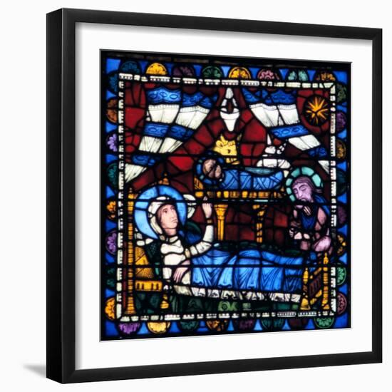 The Nativity, Stained Glass, Chartres Cathedral, France, 1194-1260-null-Framed Photographic Print