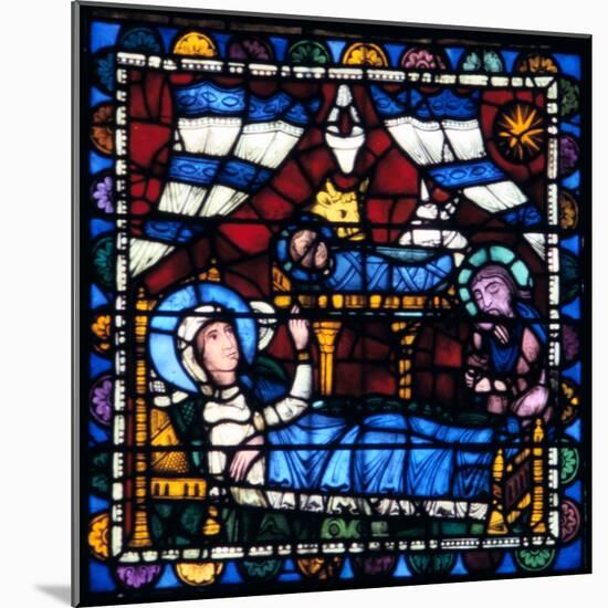 The Nativity, Stained Glass, Chartres Cathedral, France, 1194-1260-null-Mounted Photographic Print