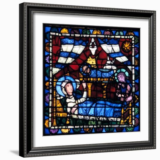 The Nativity, Stained Glass, Chartres Cathedral, France, 1194-1260-null-Framed Photographic Print