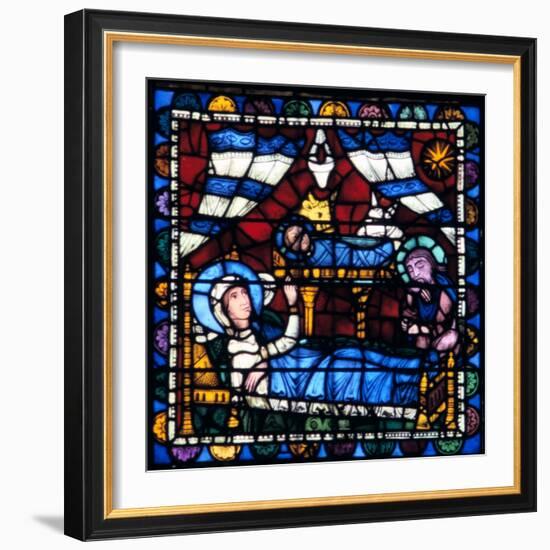 The Nativity, Stained Glass, Chartres Cathedral, France, 1194-1260-null-Framed Photographic Print