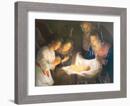 The Nativity-Gerrit van Honthorst-Framed Art Print