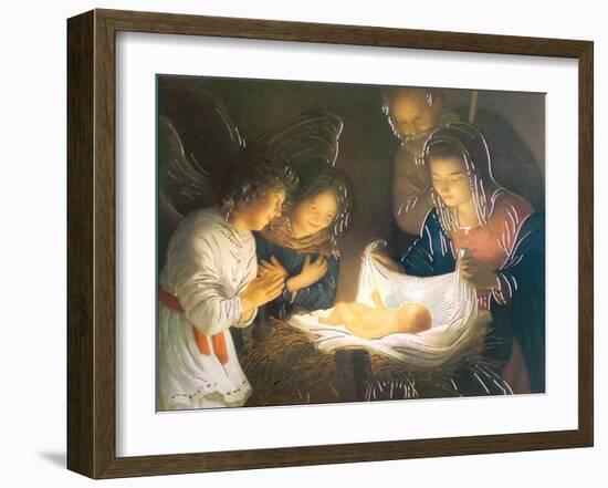 The Nativity-Gerrit van Honthorst-Framed Art Print