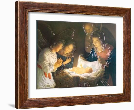 The Nativity-Gerrit van Honthorst-Framed Art Print