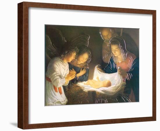 The Nativity-Gerrit van Honthorst-Framed Art Print