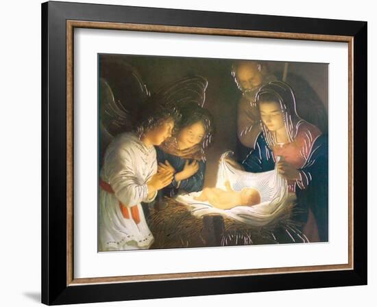 The Nativity-Gerrit van Honthorst-Framed Art Print