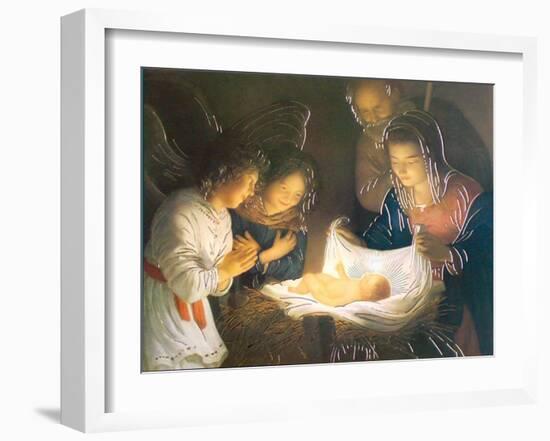 The Nativity-Gerrit van Honthorst-Framed Art Print