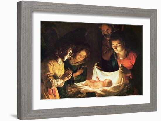 The Nativity-Gerrit van Honthorst-Framed Giclee Print