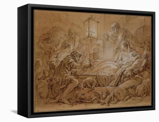 The Nativity-Francois Boucher-Framed Premier Image Canvas