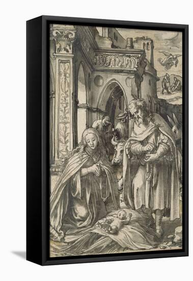 The Nativity-Hans Holbein the Younger-Framed Premier Image Canvas