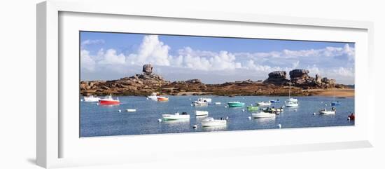 The Natural Monument Le De and Fishing Boats, Tregastel, Cotes D'Armor, Brittany, France, Europe-Markus Lange-Framed Photographic Print