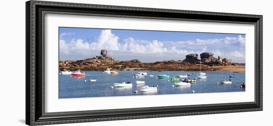 The Natural Monument Le De and Fishing Boats, Tregastel, Cotes D'Armor, Brittany, France, Europe-Markus Lange-Framed Photographic Print