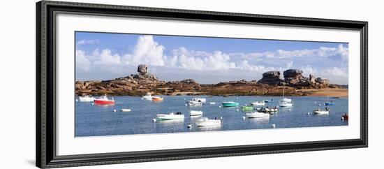 The Natural Monument Le De and Fishing Boats, Tregastel, Cotes D'Armor, Brittany, France, Europe-Markus Lange-Framed Photographic Print