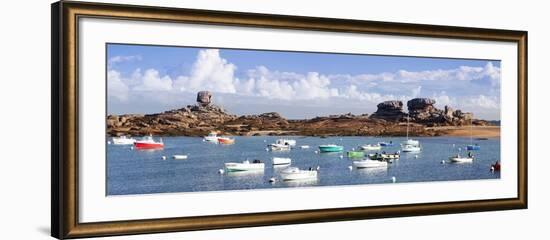 The Natural Monument Le De and Fishing Boats, Tregastel, Cotes D'Armor, Brittany, France, Europe-Markus Lange-Framed Photographic Print