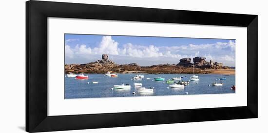 The Natural Monument Le De and Fishing Boats, Tregastel, Cotes D'Armor, Brittany, France, Europe-Markus Lange-Framed Photographic Print