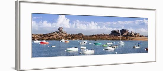 The Natural Monument Le De and Fishing Boats, Tregastel, Cotes D'Armor, Brittany, France, Europe-Markus Lange-Framed Photographic Print